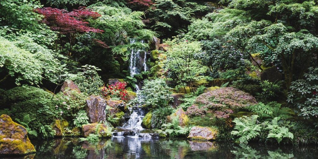 japanese garden waterfall